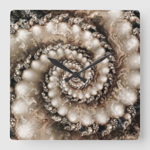 Pearly Fractal Art Spiral Acrylic Wall Clock