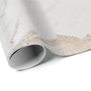 Pearly Ivory Gold Pastel Metallic Gray Marble Glam Wrapping Paper