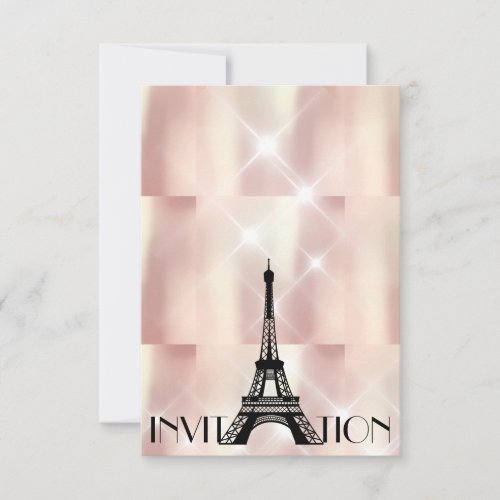 Pearly Ivory VIP Personalized Paris Bridal Shower Invitation