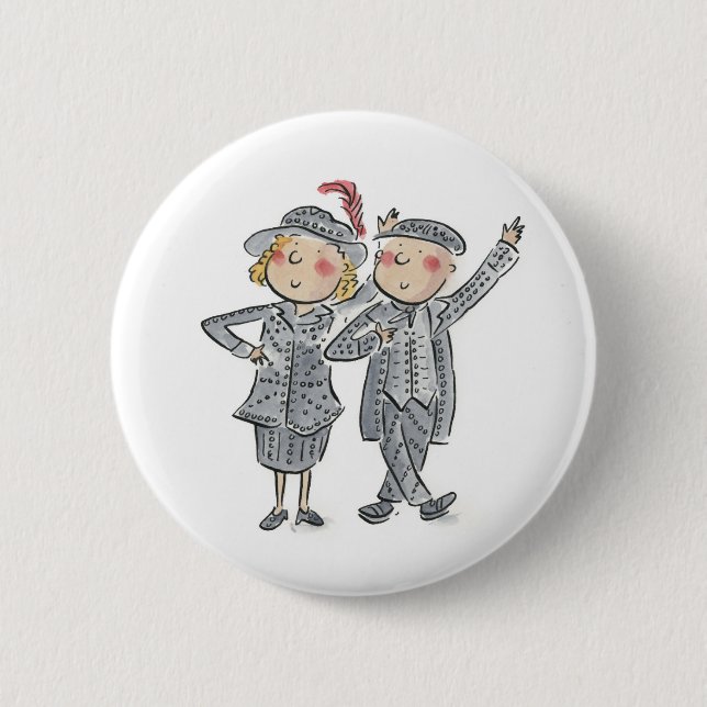 Pearly King and Queen Button (Front)
