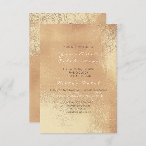 Pearly Metallic Mediterranean Lemonade  Glass Invitation