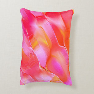 Pearly pink and orange polished rock accent pillow