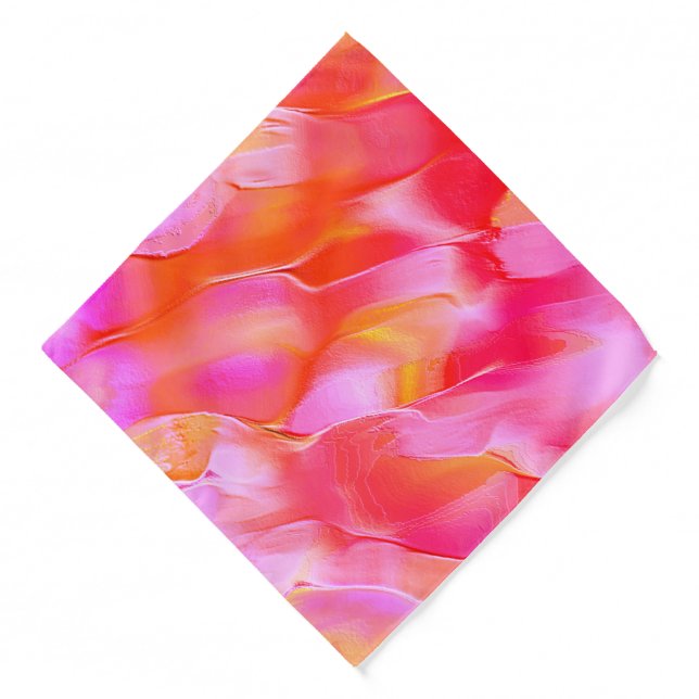 Pearly pink and orange polished rock bandana (Front)