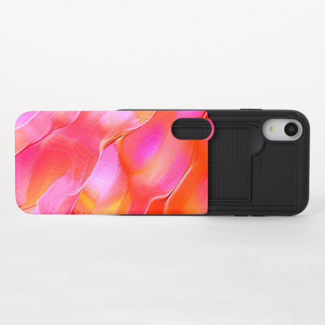 Pearly pink and orange polished rock uncommon iPhone case (Open)