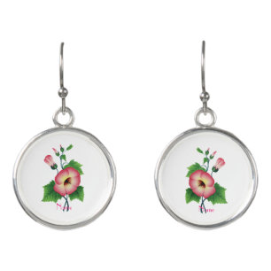 Pearly Pink Flowers Thunder_Cove Earrings