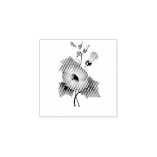 Pearly Pink Flowers Thunder_Cove Rubber Stamp