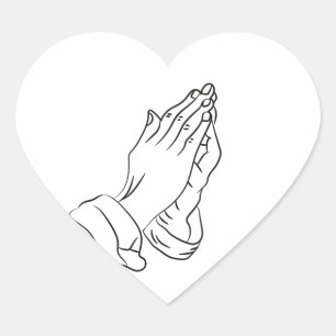 Pearly Praying Hands Heart Pearly, Praying, Hands Sticker