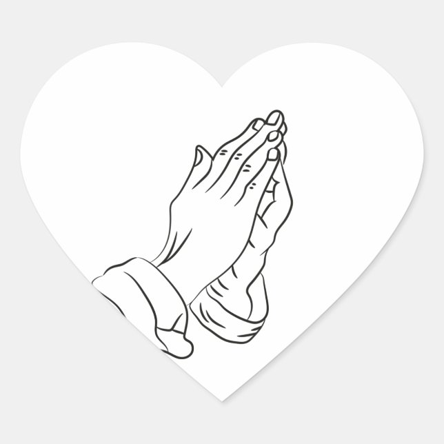 Pearly Praying Hands Heart Pearly, Praying, Hands Sticker (Front)