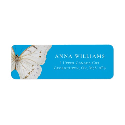 Pearly White Butterfly Label