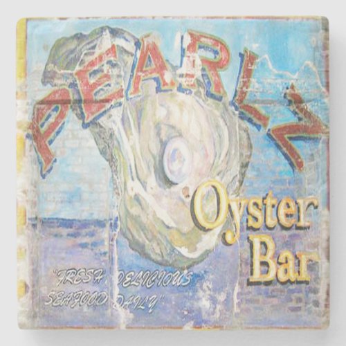 Pearlz Oyster Bar Charleston SC Marble Coaster