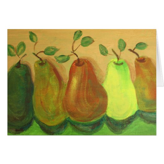 Pears - Acrylic Painting by Trevor Star Cards (Front Horizontal)