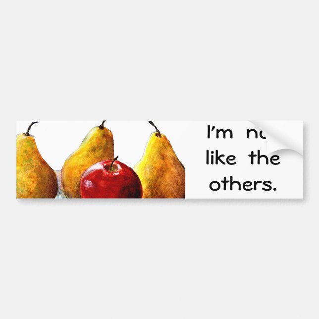 Pears, Apple Fine Art Still Life Bumper Sticker (Front)