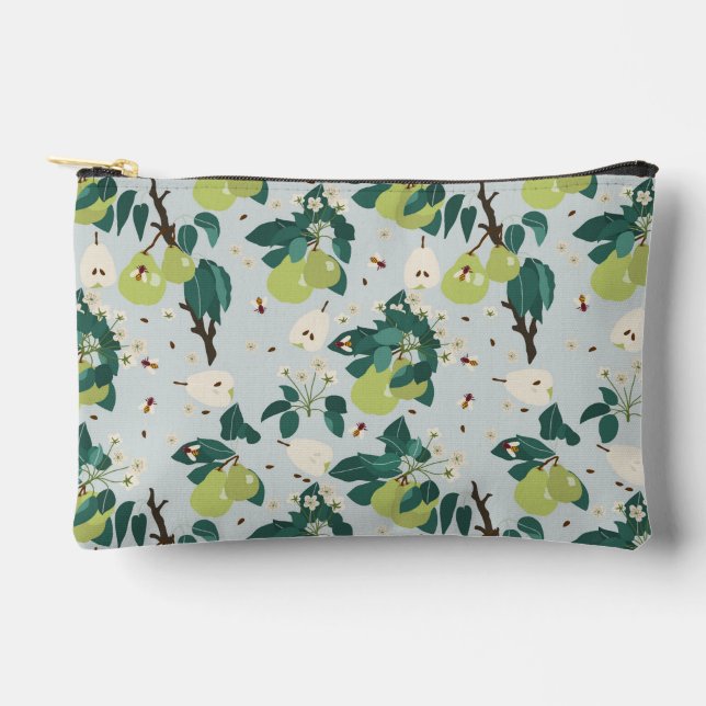 Pears & Bees in a Botanical Floral Garden Kitchen Accessory Pouch (Front)