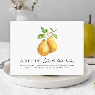 Pears bridal shower Recipe for the bride to be Enclosure Card