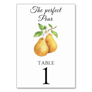 Pears bridal shower - wedding table number