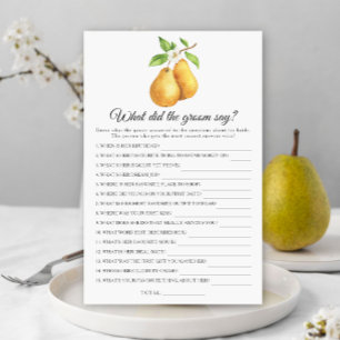Pears Bridal shower What did the groom say 