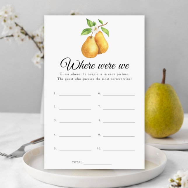 Pears Bridal shower Where were we game (Creator Uploaded)