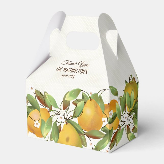 Pears Fruit Botanical Favor Boxes (Front Side)