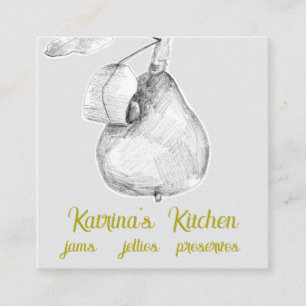 Pears Fruit Tree Orchard Preserves Jams Jellies Square Business Card