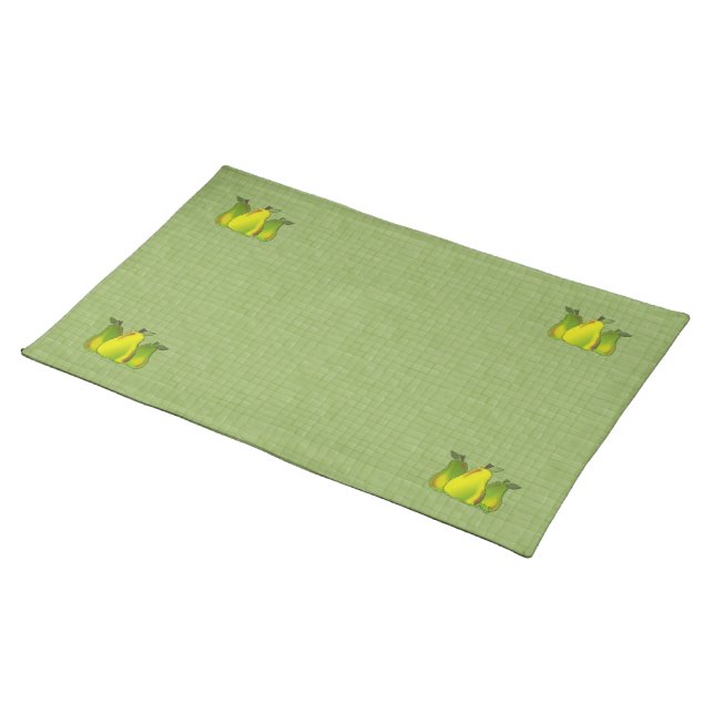 Pears (glass/tiled) cloth placemat (On Table)