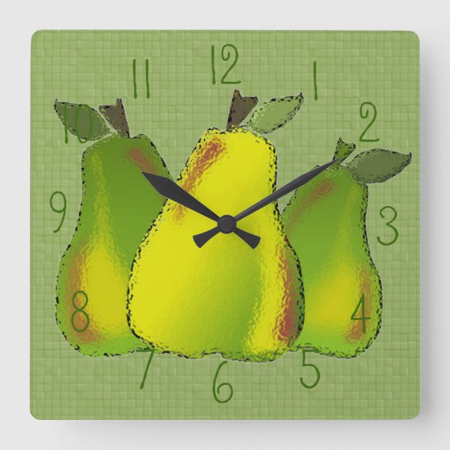 Pears Glass (tiled) Wall Clock (Front)