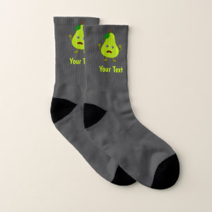 Pears in a PANIC! funny fruits with your name Socks