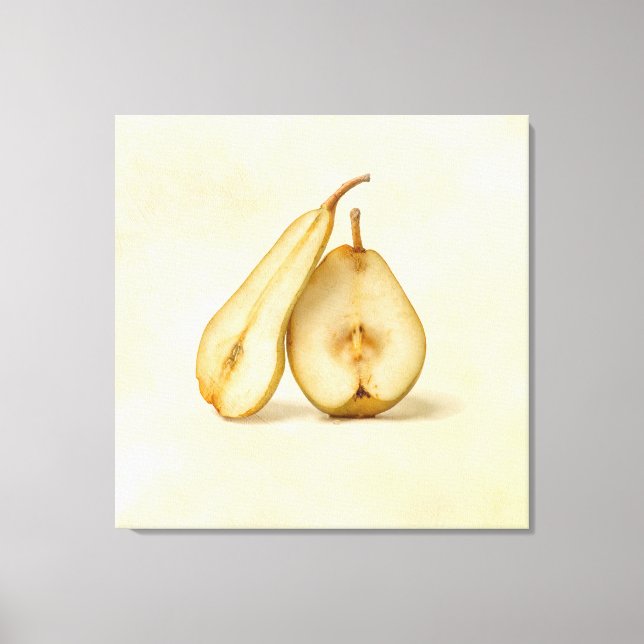 Pears - My Sweet And Perfect Half Canvas Print (Front)