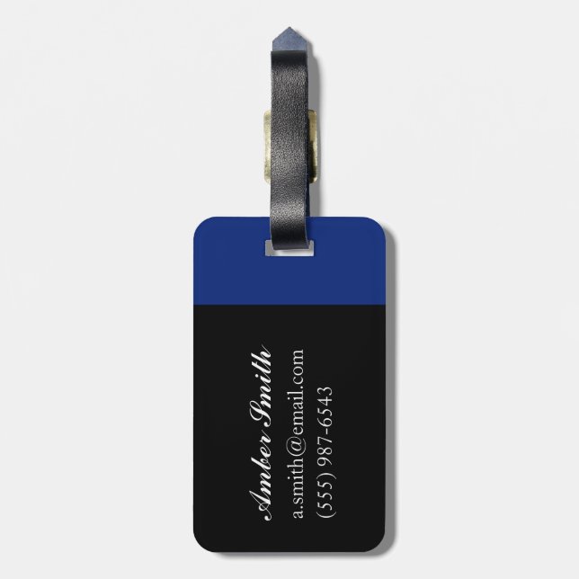 Pears on a Blue Cloth Luggage Tag (Back Vertical)