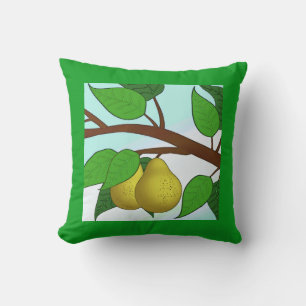 Pears on a Branch Throw Pillow