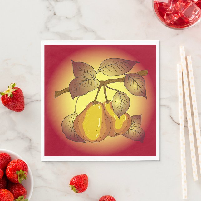 Pears On A Tree Napkins (Creator Uploaded)