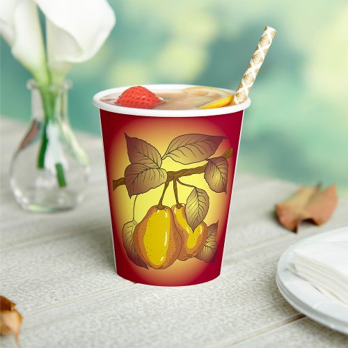 Pears On A Tree Paper Cups