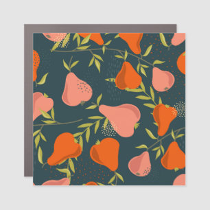 Pears Overlap: Colorful Vintage Wallpaper Car Magnet