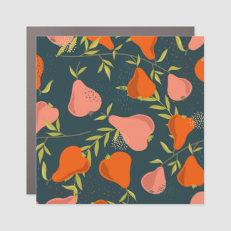 Pears Overlap: Colorful Vintage Wallpaper Car Magnet