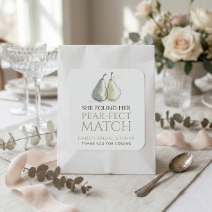 Pears Pear-fect Match Bridal Shower Thank you Square Sticker