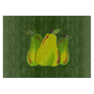 PEARS Pear Fruit Fruits Glass Cutting Board