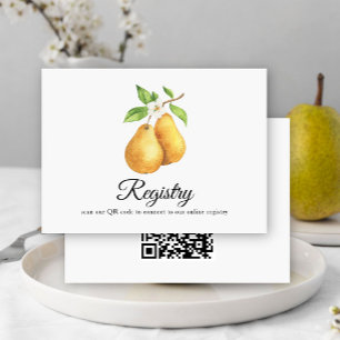 Pears QR Code Bridal Shower Registry Enclosure Card