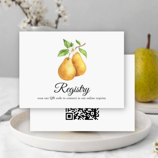Pears QR Code Bridal Shower Registry  Enclosure Card (Creator Uploaded)