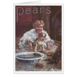 Pears Soap Girl Washing Dog Cards