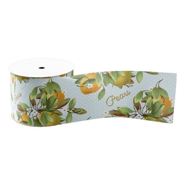 Pears Tropical Fruit Grosgrain Ribbon (Spool)