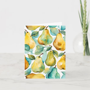 Pears Watercolor Art  Card