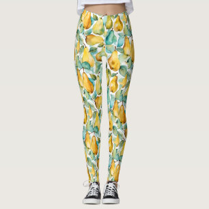 Pears Watercolor Art Leggings