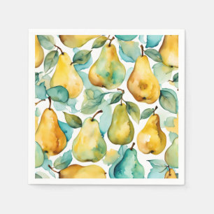 Pears Watercolor Art  Napkins