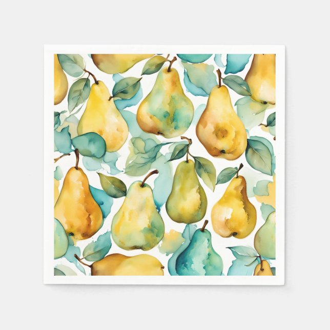 Pears Watercolor Art  Napkins (Front)