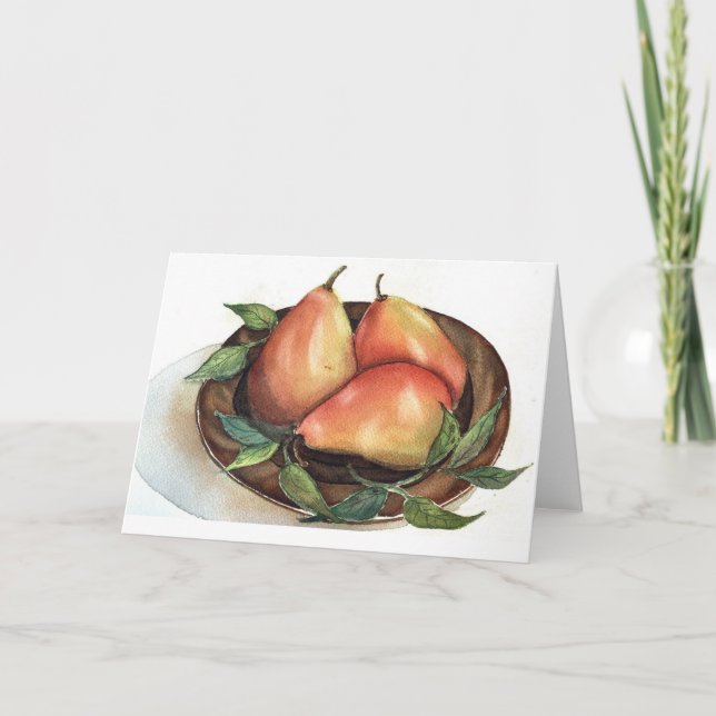 Pears Watercolor Still Life Notecard (Front)