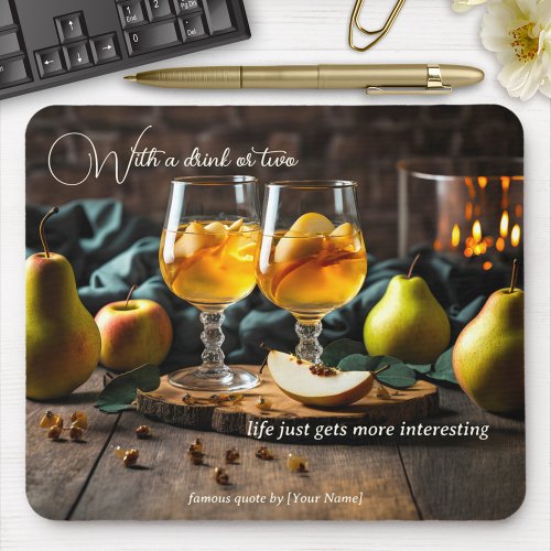 Pears Wine Funny Drink Mouse Pad