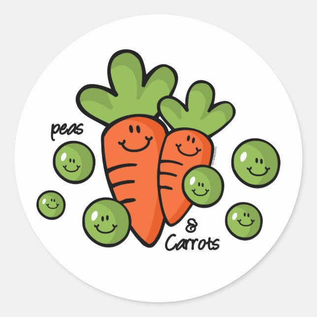 Peas And Carrots Classic Round Sticker (Front)