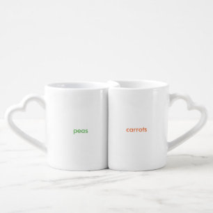 peas and carrots coffee mug set