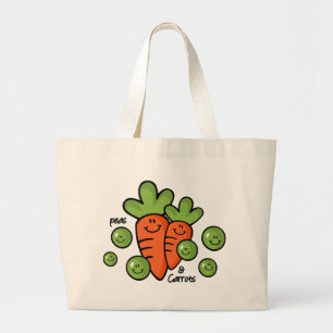 Peas And Carrots Large Tote Bag