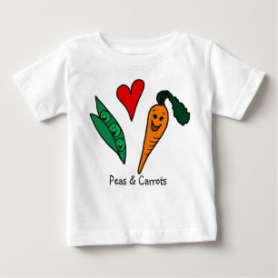 Peas and Carrots Love Cute Green and Orange Tshirt