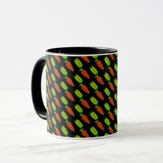 Peas and Carrots Pattern Mug (Front Left)